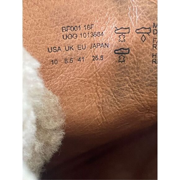 UGG Analise Chestnut Lace Up Ankle Boots Suede Chunky Heel Size 10 - Picture 9 of 13